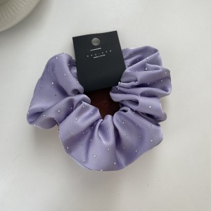 Chouchous Élégants En Tissu Uni Avec Strass, Collection Simple h5