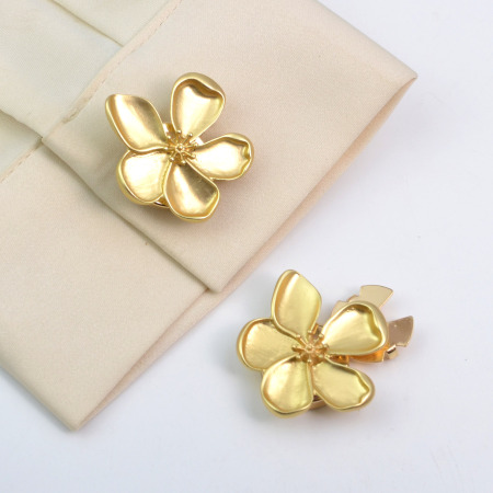Boutons de manchette en alliage à motif floral doux, collection Simple