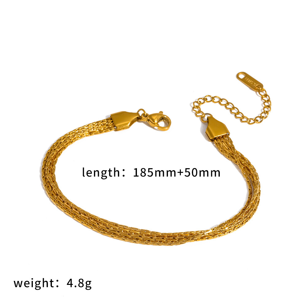 Bracelets À Maillons Pour Femmes En Acier Inoxydable Étanche, Couleur Or, Avec Zircon.
