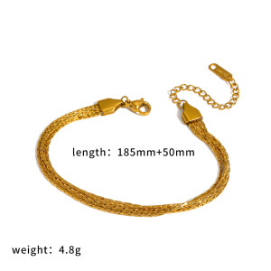 Bracelets À Maillons Pour Femmes En Acier Inoxydable Étanche, Couleur Or, Avec Zircon. h5