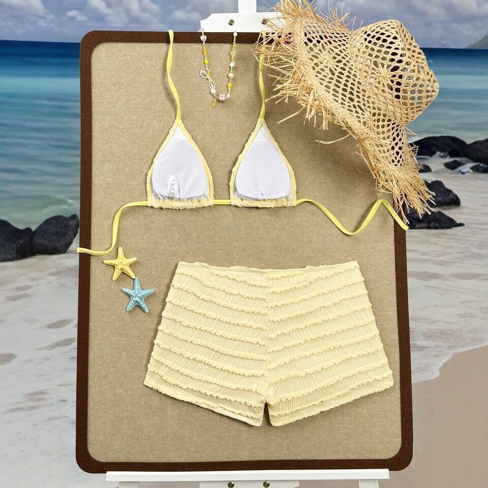 Ensemble Bikini À Paillettes En Forme D'Étoile Pour Les Vacances À La Plage Image3