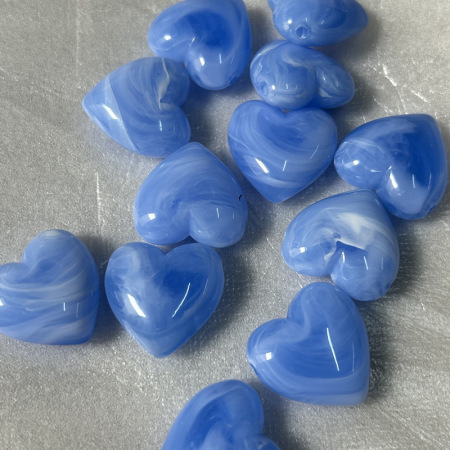 1 perle de bijou en acrylique à dégradé de couleurs en forme de cœur (22*23 mm) 2