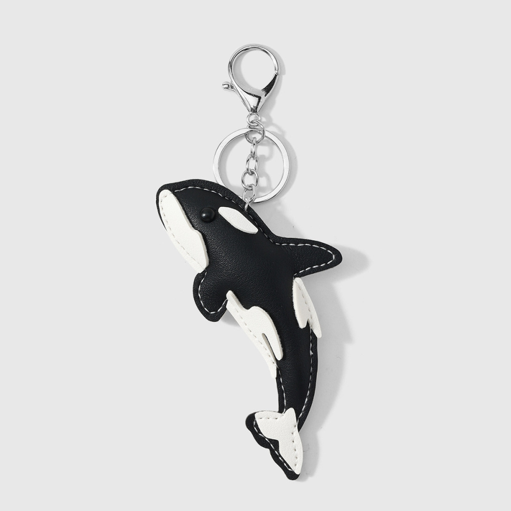 Porte-Clés En Cuir Représentant Des Animaux Marins Mignons De Couleurs Variées, Série Simple 