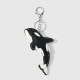 Un porte-clés orque noir et blanc 