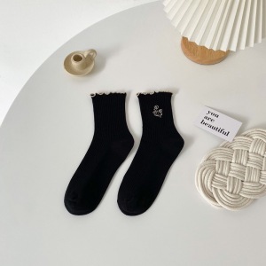 Chaussettes Mi-Mollet Élégantes, Légèrement Rebondissantes Et De Couleur Unie h5 
