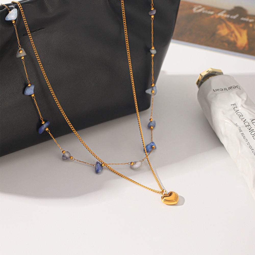 Colliers Pendentifs Pour Femmes Simple Series Daily Heart En Acier Inoxydable Étanche Couleur Or Image5