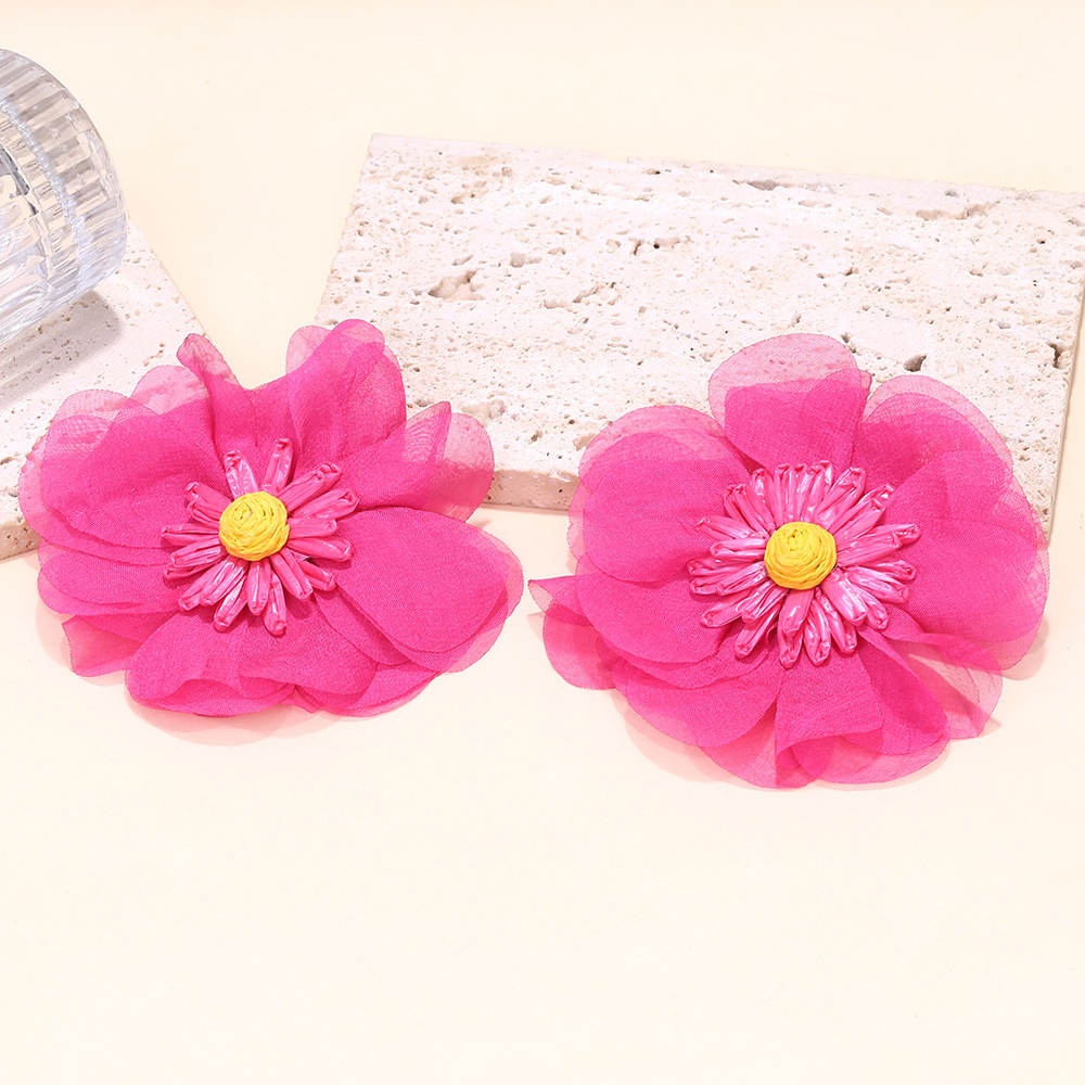 Boucles D'Oreilles Puces Pour Femmes, Collection Romantique, Motif Floral. Image3