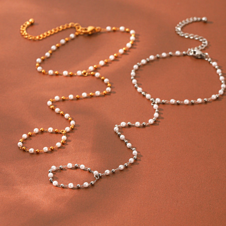 Chaîne de poignet Simple Series Daily Chain en acier inoxydable étanche couleur or pour femme 2