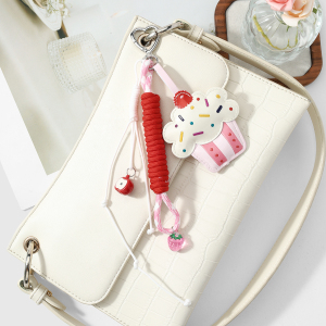 Porte-Clés En Cuir Pour Femmes, Motif Dessin Animé Quotidien, Série Simple h5 Image4