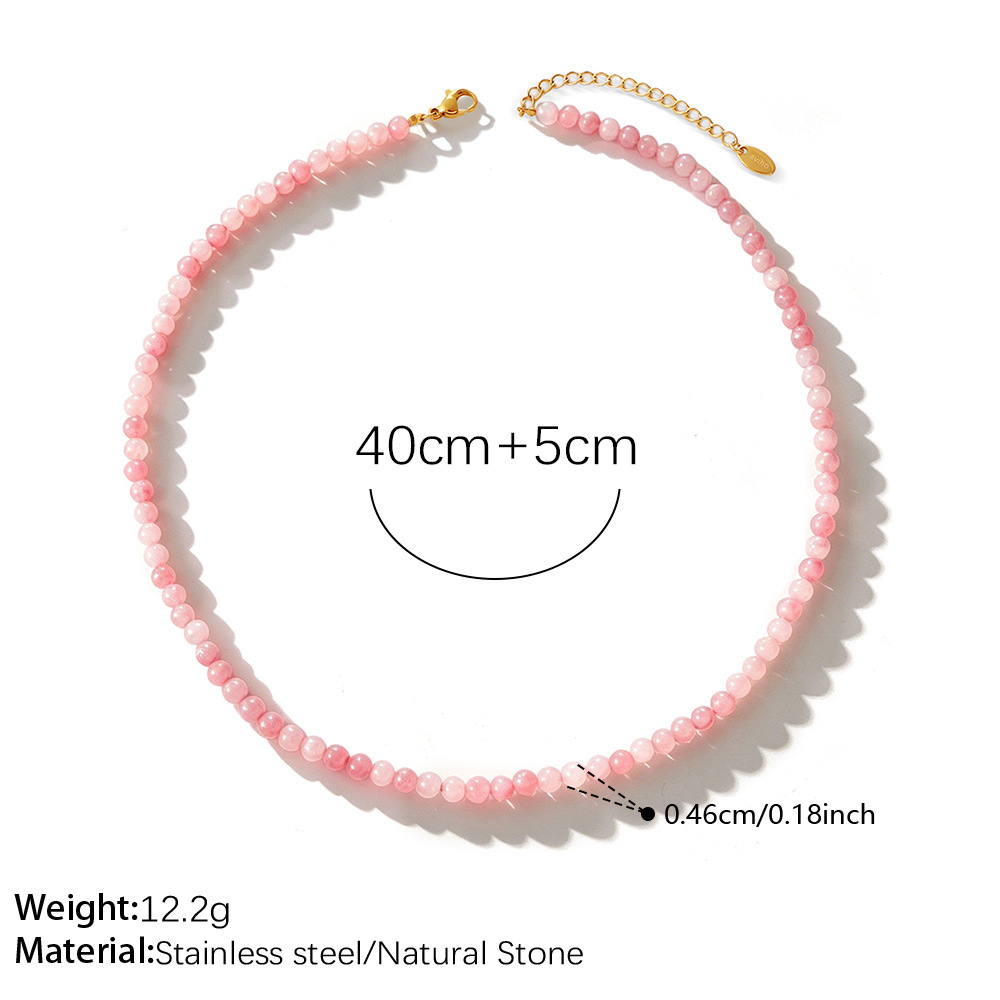 Colliers De Perles Pour Femmes, Collection Simple Series Daily Beads, En Acier Inoxydable, Couleur Or, Étanches 