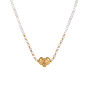 Ensembles De Bijoux Pour Femmes Simple Series Daily Heart En Acier Inoxydable Étanche Couleur Or h5 Image5