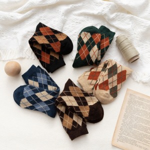 Chaussettes Mi-Mollet À Blocs De Couleur Basiques Et Rebond Léger h5 Image3