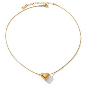 Colliers Pendentifs Pour Femmes Simple Series Daily Heart Star En Acier Inoxydable Étanche Couleur Or h5 