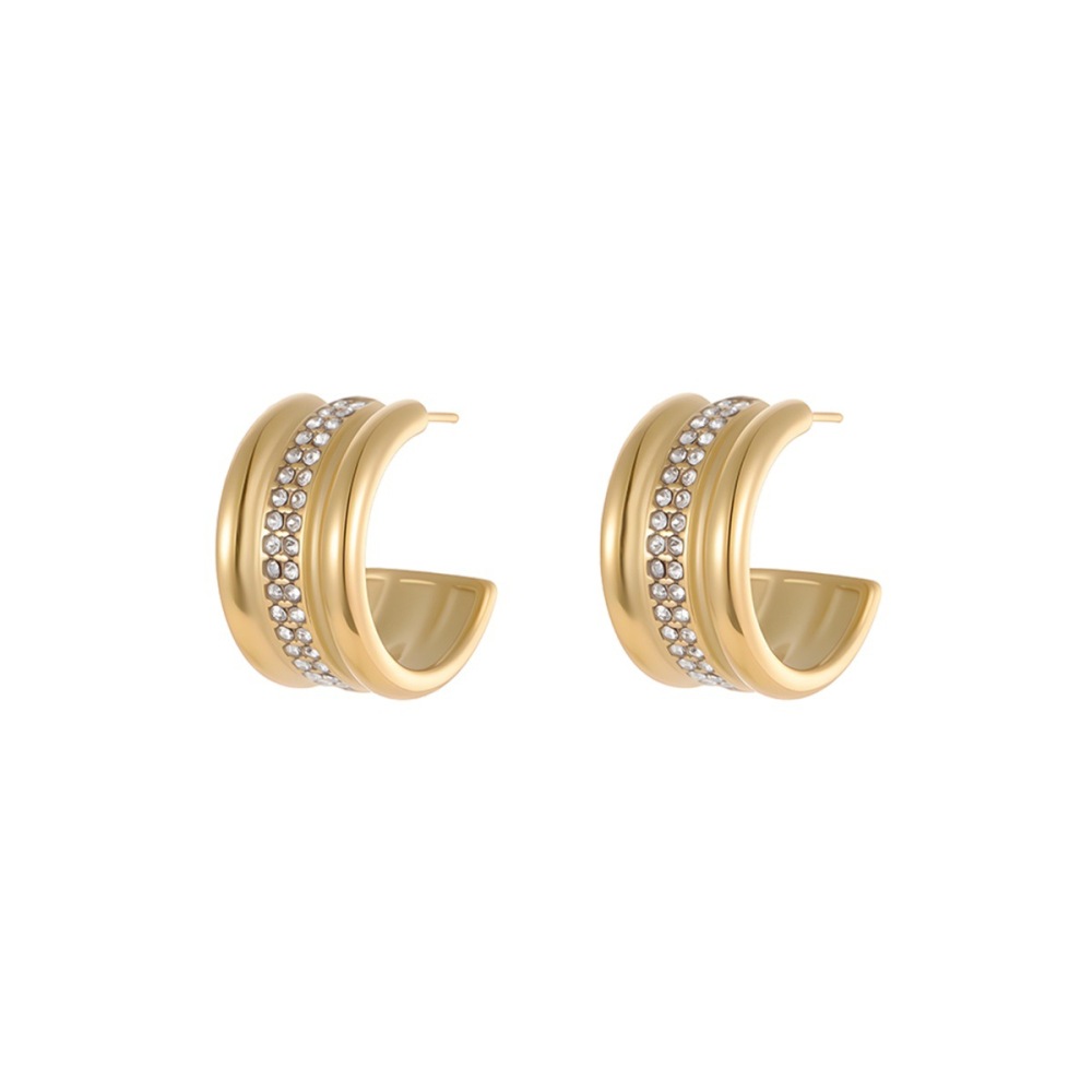 Boucles D'Oreilles Puces Pour Femmes, En Acier Inoxydable Imperméable, Forme Irrégulière, Collection Simple Series Daily Image5