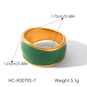 Bagues Tendance Simple Series Daily Circle En Acier Inoxydable Étanche Couleur Or h5 Image2