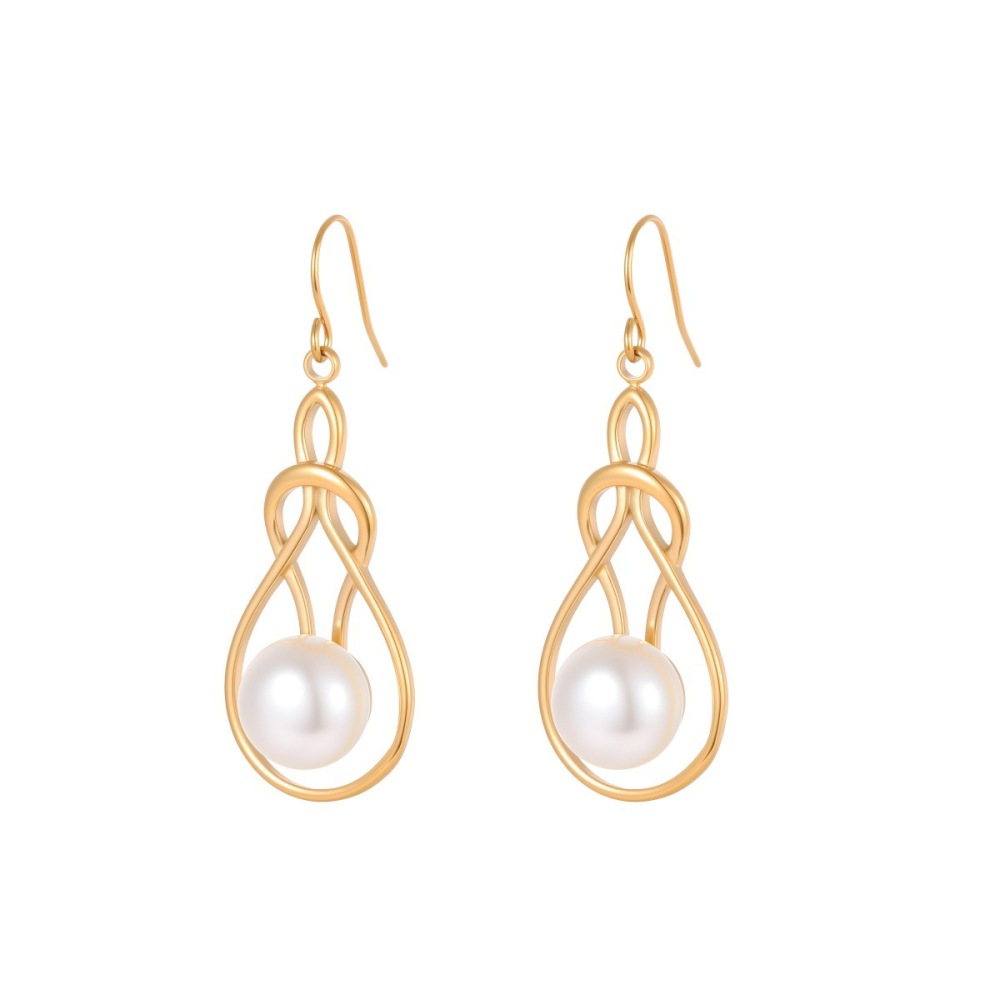 Boucles D'Oreilles Pendantes Pour Femmes, Forme Irrégulière, En Acier Inoxydable, Étanches, De La Collection Simple Series Daily Image5