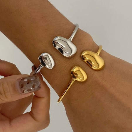 Bracelets manchettes pour femmes en acier inoxydable doré, forme géométrique, étanches 2