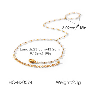 Chaîne De Poignet Simple Series Daily Chain En Acier Inoxydable Étanche Couleur Or Pour Femme h5 Image2