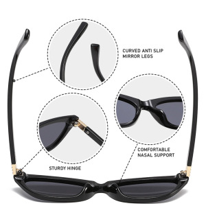 Lunettes De Soleil Femme Simple Series, Style Décontracté, Couleur Unie, Imprimé Léopard Dégradé h5 Image5