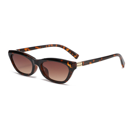 Lunettes de soleil femme Simple Series, style décontracté, couleur unie, imprimé léopard dégradé 2