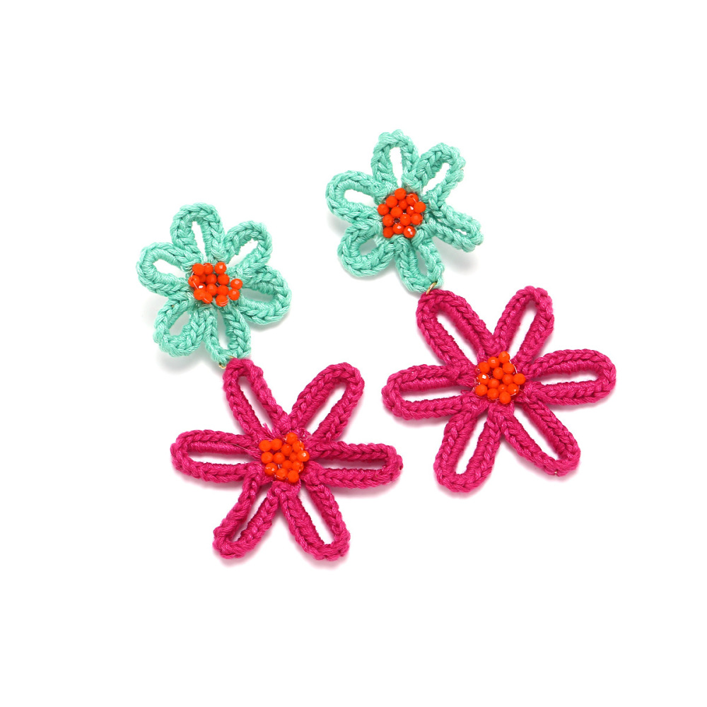Boucles D'Oreilles Pendantes Pour Femmes En Fil À Fleurs Douces De La Série Romantique h5Image3