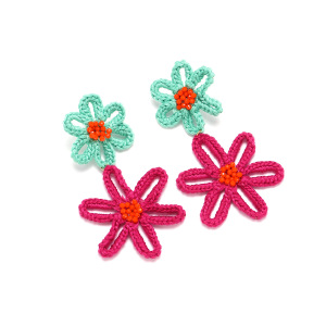 Boucles D'Oreilles Pendantes Pour Femmes En Fil À Fleurs Douces De La Série Romantique h5 Image3