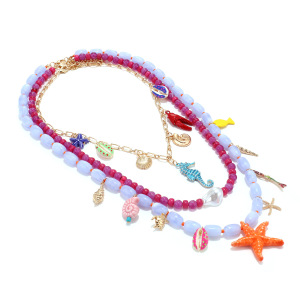 Ensembles De Colliers Pour Femmes En Résine Avec Perles De Vacances En Forme D'Étoile De Mer h5 Image3