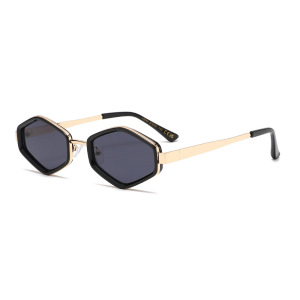 Lunettes De Soleil Rétro Simple Series, Forme Irrégulière, Couleurs Mélangées h5 