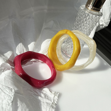 Bracelets en acrylique pour femmes, collection Simple Series, forme irrégulière et décontractée