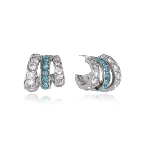 Boucles D'Oreilles Créoles Pour Femmes, En Acier Inoxydable Imperméable, Forme Irrégulière, Serties De Zircon, Collection Simple Series Daily h5 Image5