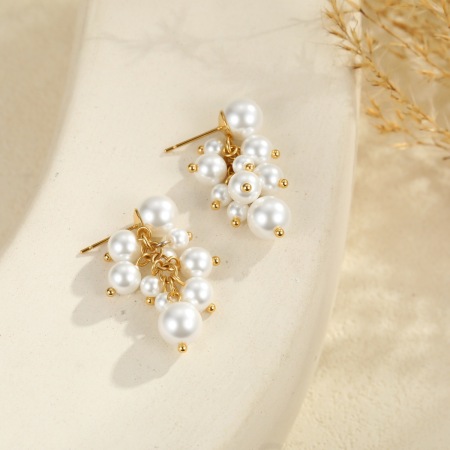 Boucles d'oreilles pendantes pour femmes, forme irrégulière, en acier inoxydable, étanches, de la collection Simple Series Daily 2