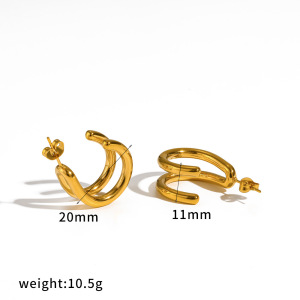 Boucles D'Oreilles Puces Décontractées Pour Femmes, En Acier Inoxydable Imperméable, Couleur Or h5 
