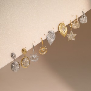 Boucles D'Oreilles Pendantes Pour Femmes Simple Series Daily Star Herat En Acier Inoxydable Étanche Couleur Or h5 Image2