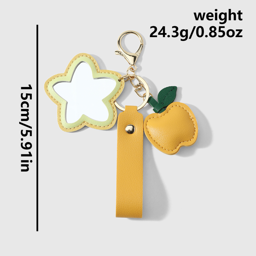 Porte-Clés En Cuir Uni, Motif Floral Et Fruit, Collection Quotidienne Simple Series Image2