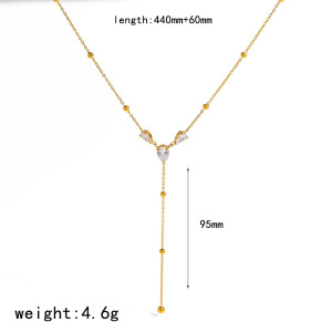 Colliers Pendentifs Pour Femmes En Acier Inoxydable, Couleur Or, En Forme De Goutte Simple, Étanches, Avec Zircon. h5 