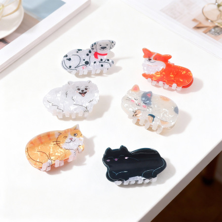 Griffes à cheveux en PVC, motif animaux mignons, série simple 2