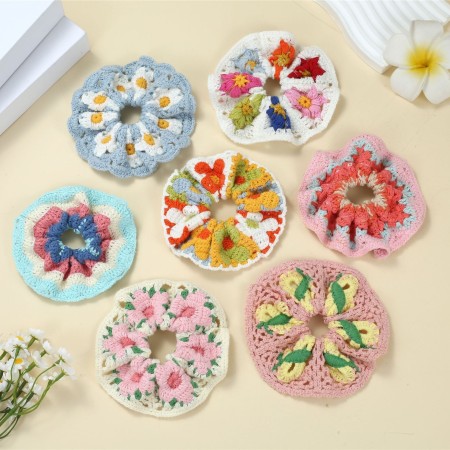 Chouchous en tissu tissé à motifs géométriques, patchwork de fleurs douces, couleurs mélangées, collection ethnique