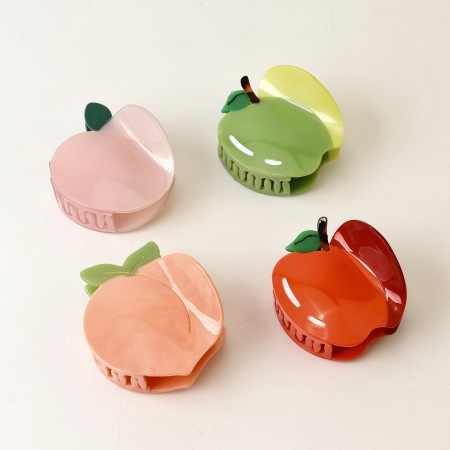 Pinces à cheveux en acétate de couleur unie, motif fruits mignons, série Simple