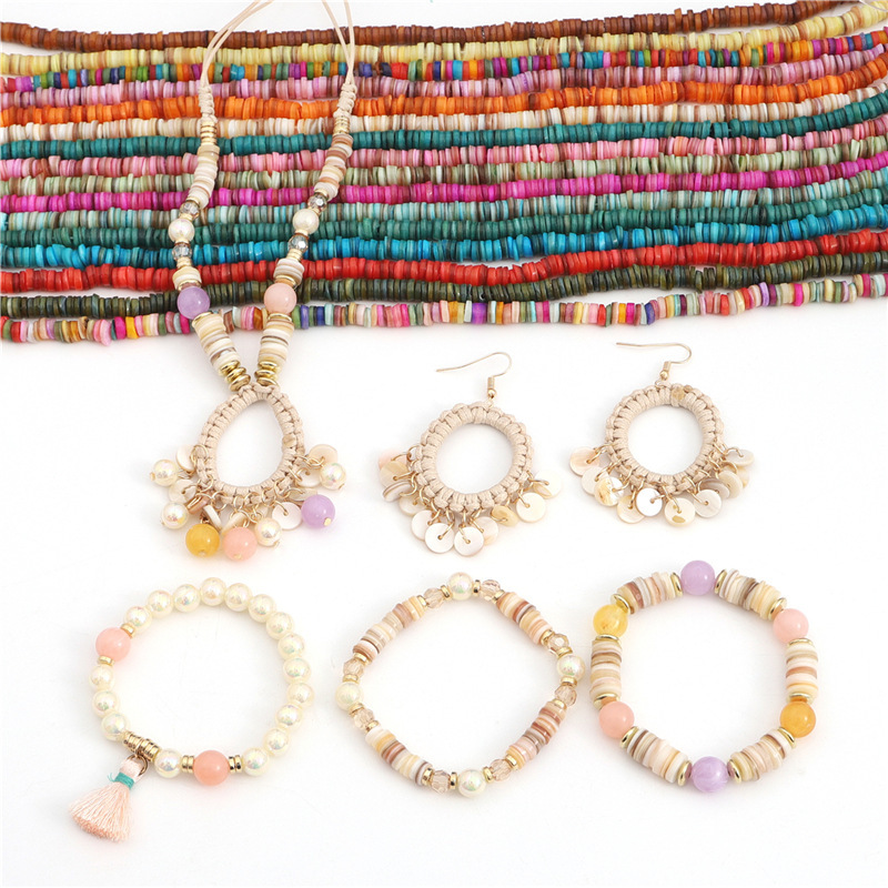 Perles De Coquillages Rondes De Forme Irrégulière, Faciles À Réaliser Soi-Même (Série Simple Diy). Image4