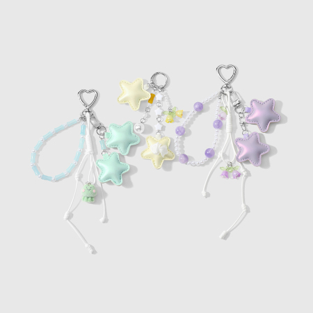 Collection Simple - Perles Fleurs Douces - Breloques en Cuir Étoile
