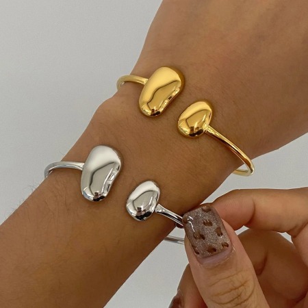 Bracelets manchettes pour femmes en acier inoxydable doré, forme géométrique, étanches