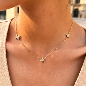 Colliers Pendentifs Pour Femmes Simple Series Daily Star En Acier Inoxydable Étanche Couleur Or h5 Image3