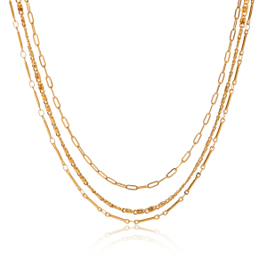 Colliers Superposés Pour Femmes, En Acier Inoxydable, Couleur Or, Étanches, De La Collection Simple Series Daily Chain h5 