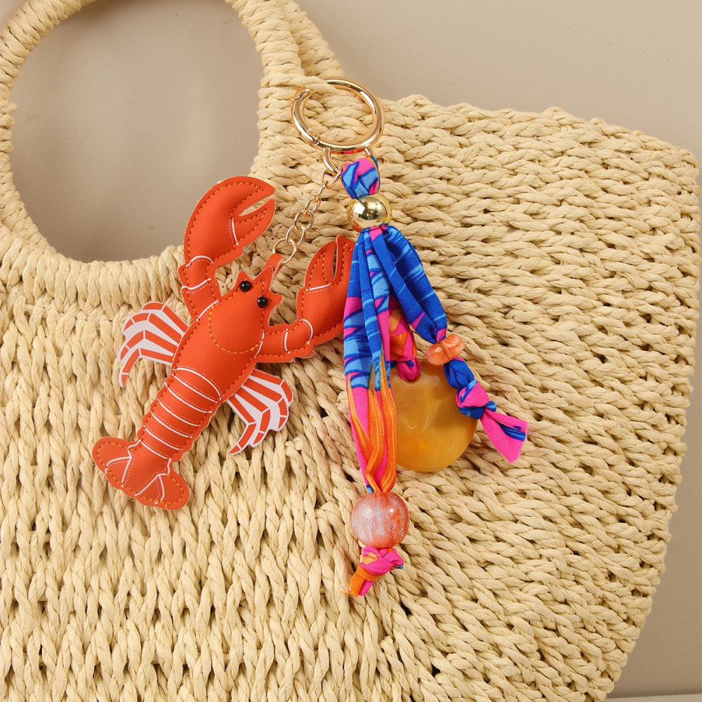 Porte-Clés De Sac En Pu De Qualité Supérieure, Collection Simple, Motif Animaux De Vacances Et Style Océanique Image4