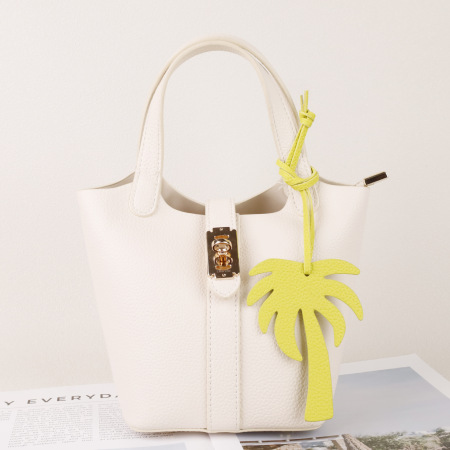 Porte-clés en PU motif cocotiers de vacances de la série Simple 2