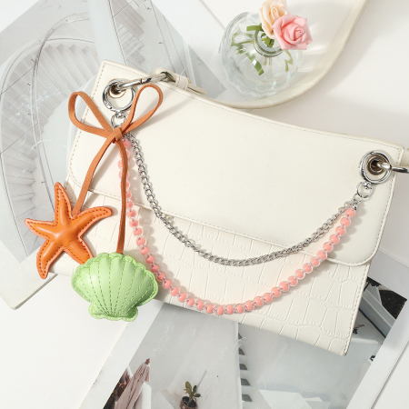 Série Simple Daily Bow Knot Beads Étoile De Mer Breloques En Cuir Pour Sac 2