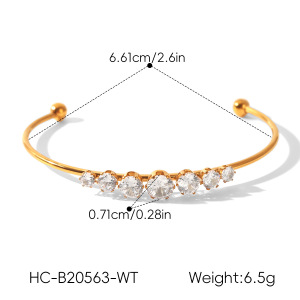 Bracelets Pour Femmes Simple Series Daily Lines En Acier Inoxydable, Étanches, Couleur Or Et Zircon h5 Image2