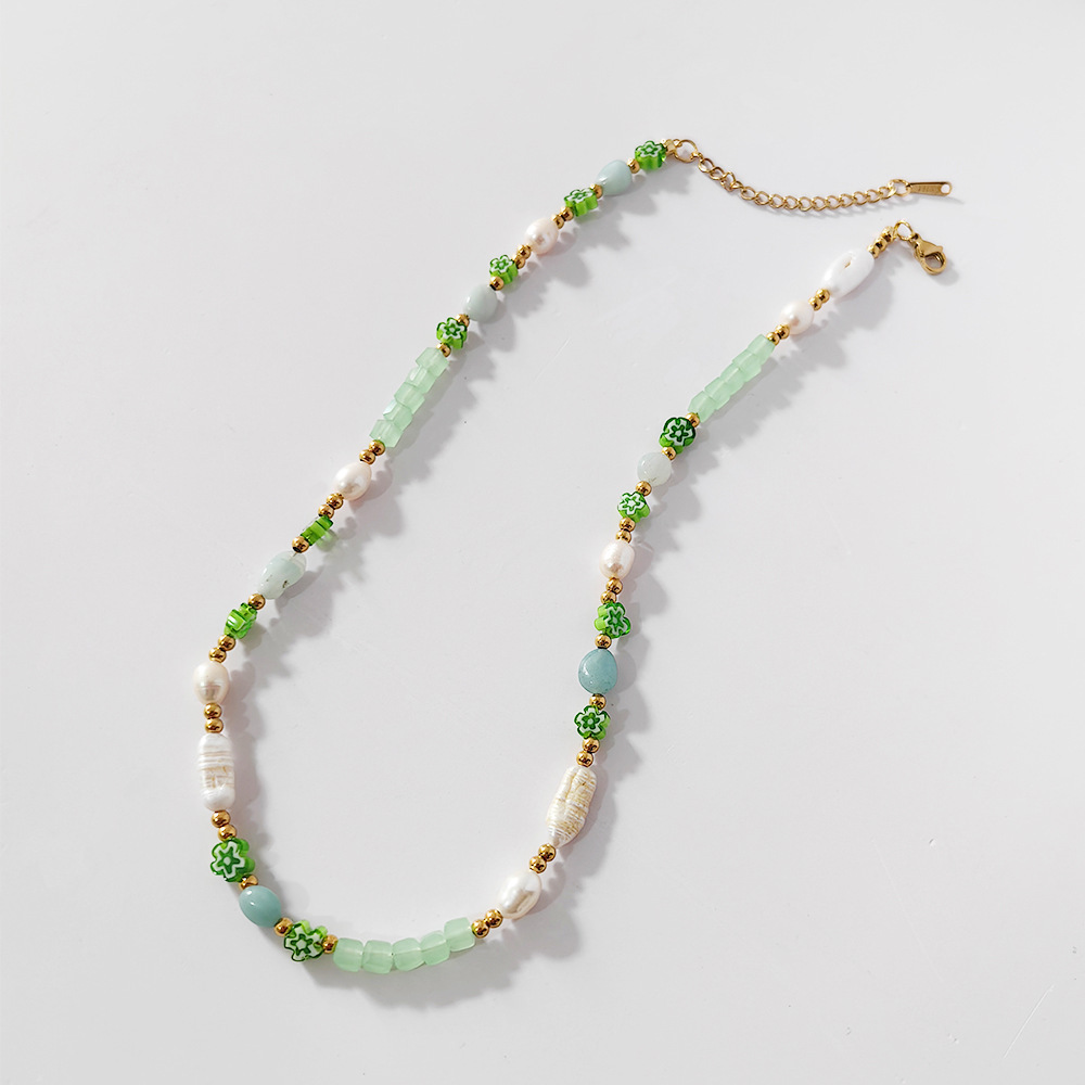 Colliers De Perles Artificielles Pour Femmes, Collection Simple Series Sweet Flower Beads Image4
