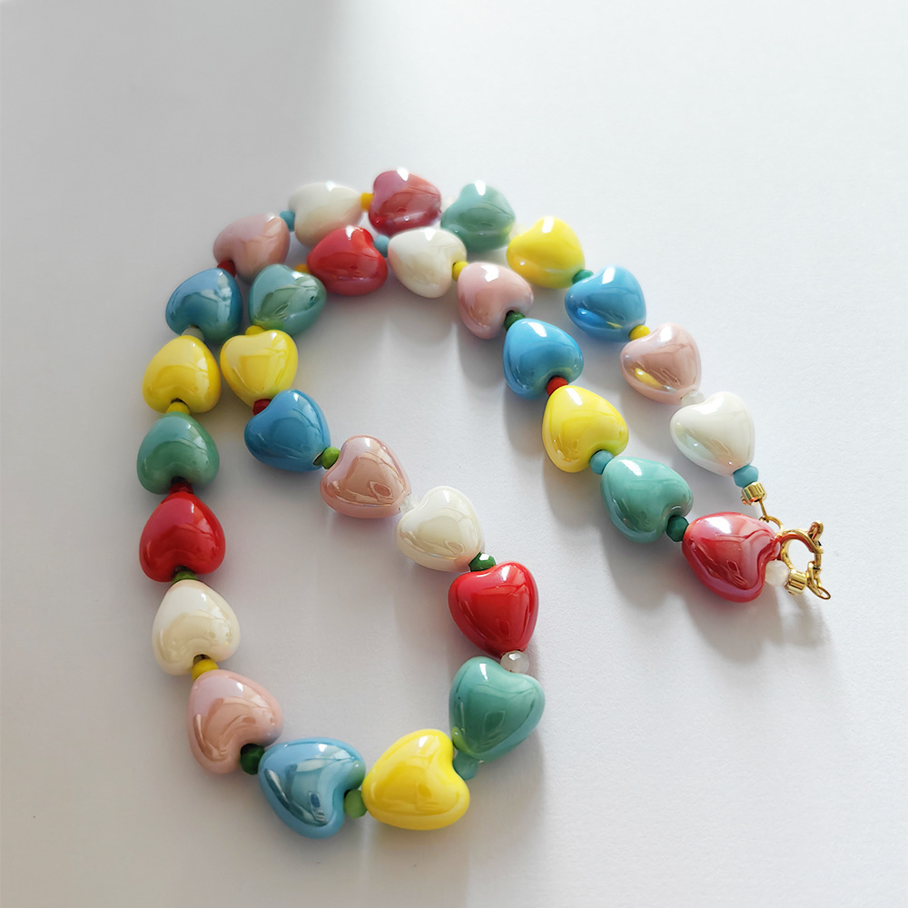 Colliers De Perles Pour Femmes Sweet Heart Ceramics Image2