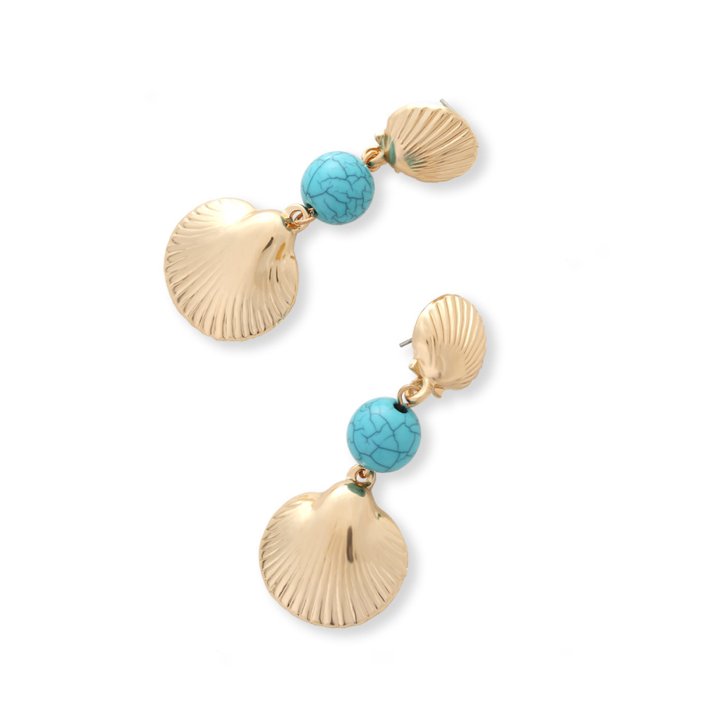 Boucles D'Oreilles Pendantes Pour Femmes, Style Ethnique, Inspirées De L'Océan Et Des Coquillages. h5Image2